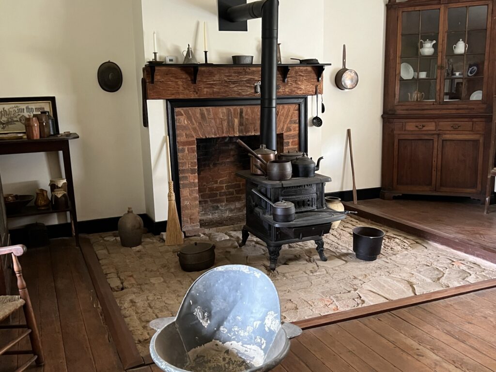 The daylight basement warming kitchen at the McLean House at Appomattox Court House.