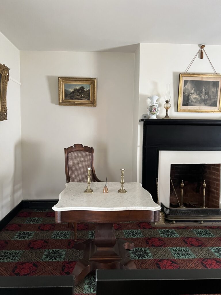 The marble-topped desk Lee sat at in McLean's front parlor