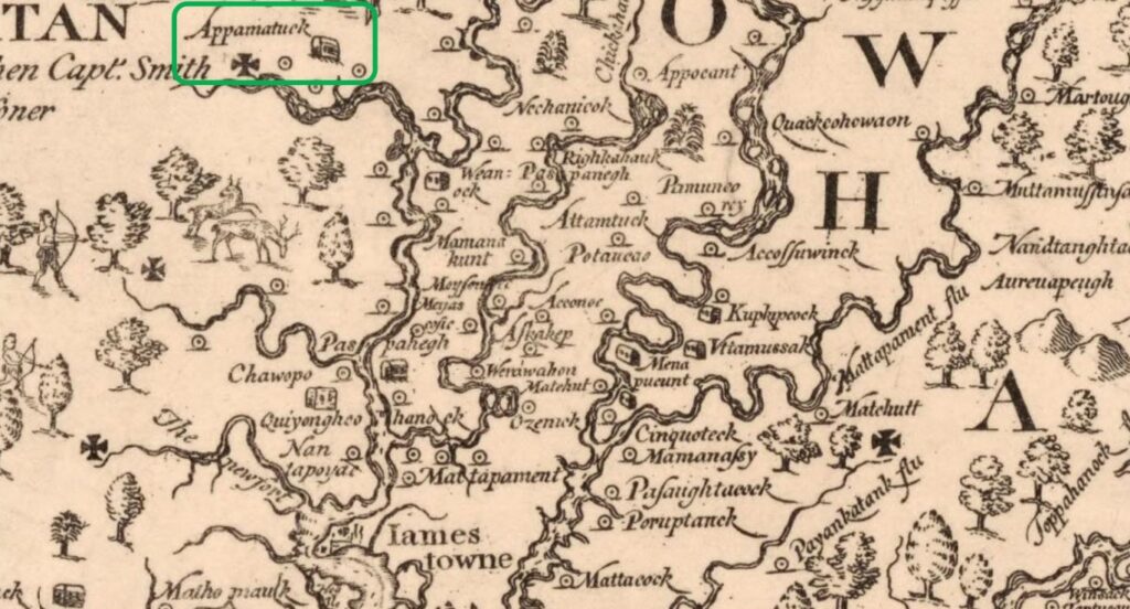 Captain John Smith's 1606 map of Virginia