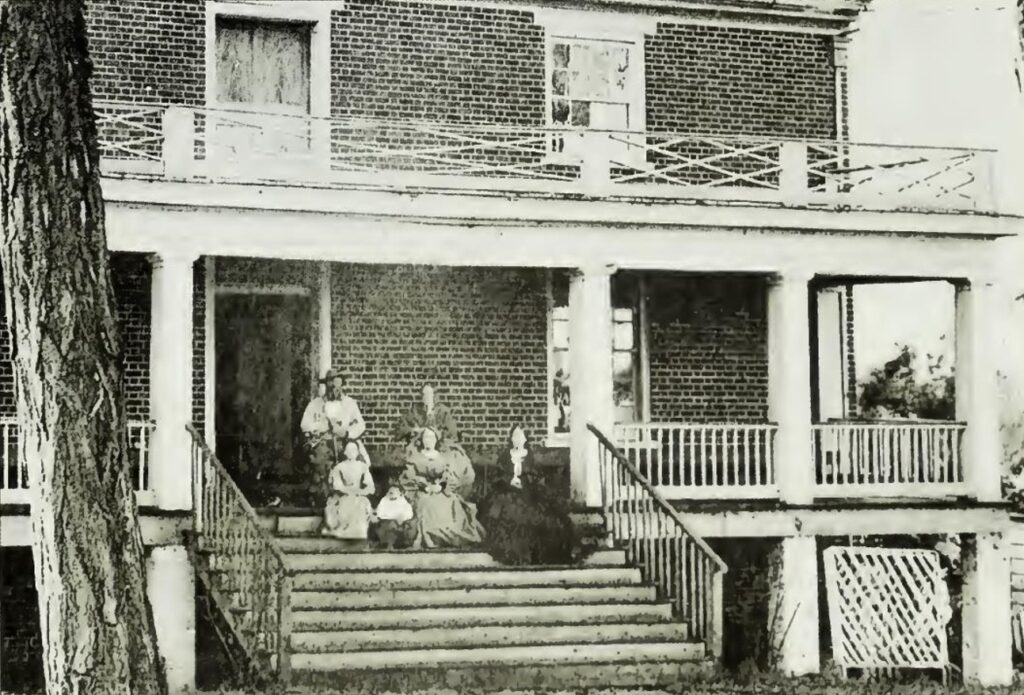 The McLeans on the front porch of their home at Appomattox Court House.