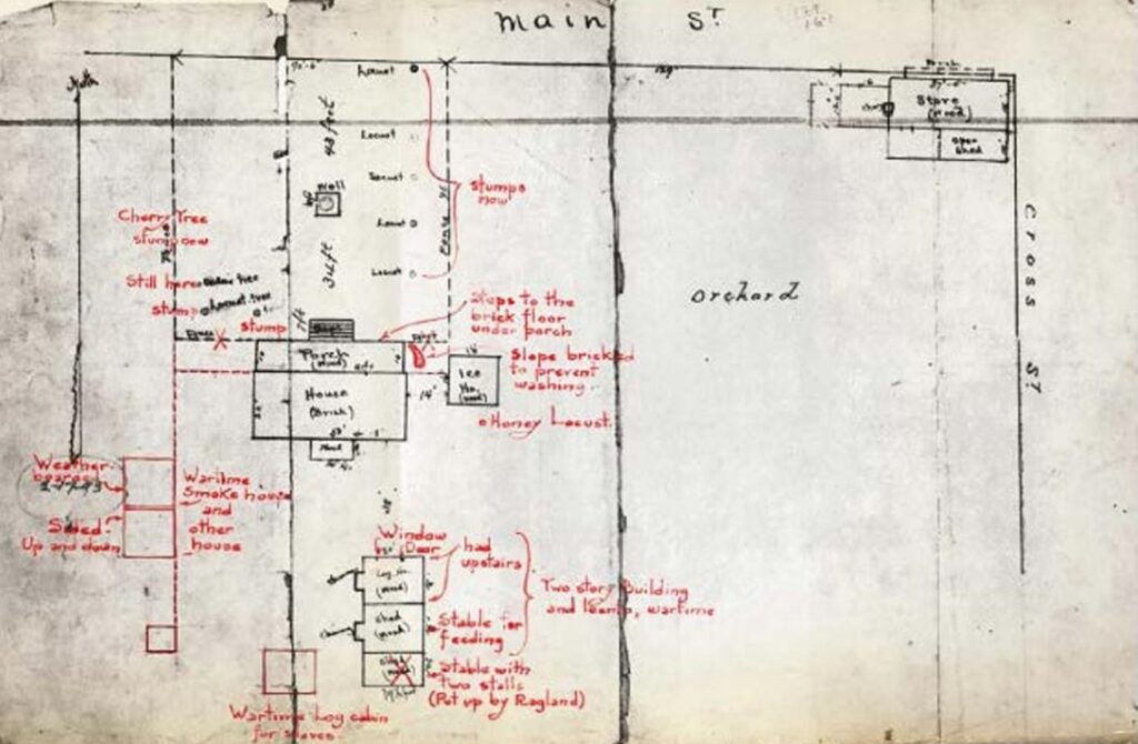 Outdoor plans of the McLean House as it was being dismantled in 1891