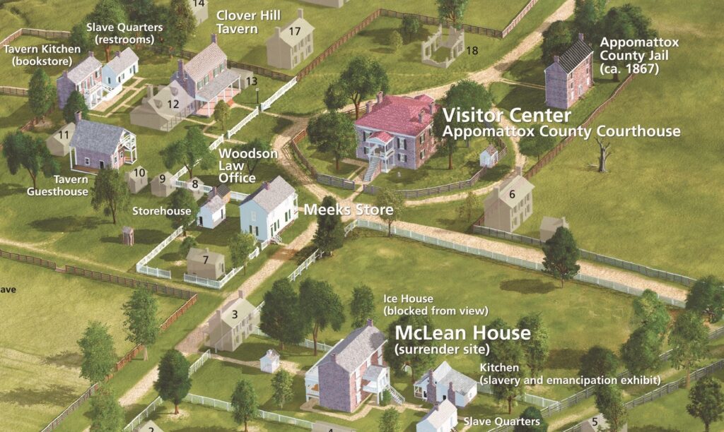 NPS park map of Appomattox Court House.