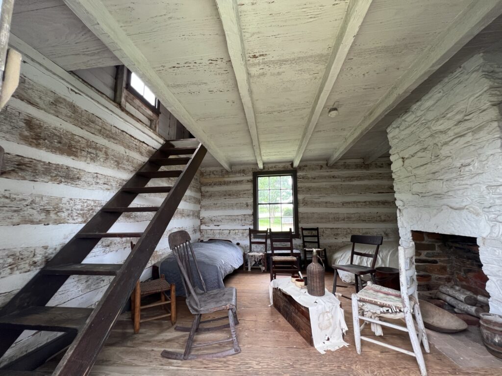 Slave quarters and the stairs leading to the loft.