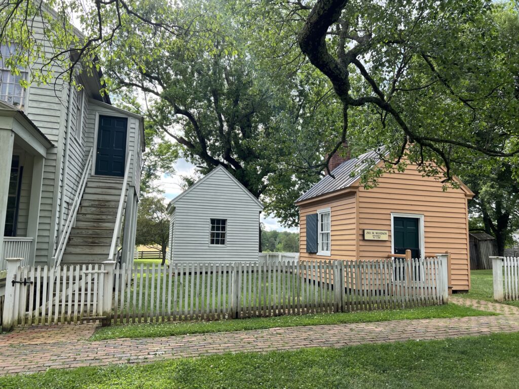 The village store, left, and the Woodson Law Office, right.