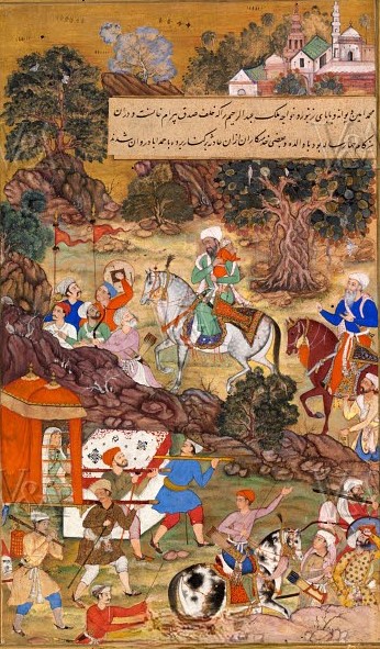 Salima and Abdur Rahim escorted to the imperial court of the Mughal Empire after Bairam Khan's death.