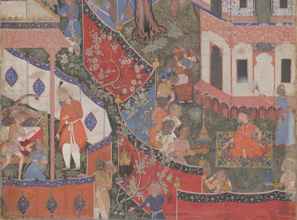 A painting from the illustrated 17th Century manuscript of the Hamzanama, from Emperor Akbar's empire.